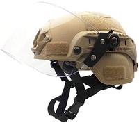 Casque de Protection Tactique Airsoft, Casque Tactique Mich 2000 Version Action avec Support NVG et Masque de Protection Anti-vandalisme pour Les Jeux Airsoft Paintball CS en Plein air