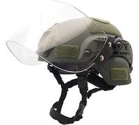 Casque De Protection Tactique Airsoft,Mich 2000 avec Visière Transparente NVG Support Et Rails latéraux pour Sports De Plein Air Tels Que Les Jeux CS