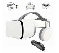 Casque de réalité virtuelle 3D pour téléphone, casque de réalité virtuelle sans fil, compatible avec téléphones Android et iPhone 16 16e15 15 Pro 14 13 12 11 etc. Joli cadeau (blanc)