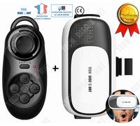 Casque De Réalité Virtuelle Noir Blanc Bleu 3d Lunette Casque Intelligent Téléphone, Bluetooth Jeu Télécommande Contrôleur Vidéo