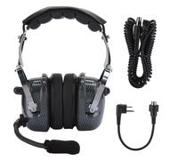Casque De RéDuction De Bruit D'aviation à Montage Sur TêTe Noire, Casque D'éCoute De Course Pour TêTe Baofeng/Motorolam