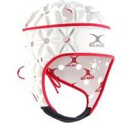 Casque de rugby GILBERT AIR M Blanc/Rouge - Sangle menton réglable Blanc/Rouge
