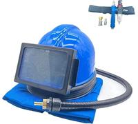 Casque De Sablage Alimentation en Air Sûre Casque De Sablage avec Protecteur De Capot De Sablage De Protection D’épaule pour Le Sablage équipé D’Un Thermostat De Sablage
