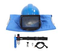 Casque de Sablage, Capuchon de Sablage avec Gilet, Thermostat de Sablage, Entrée 1/4, Filetage 13 Mm, équipement de Protection de sécurité pour Pulvérisation, Coupe, Peinture DIY