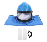 Casque de Sablage de Sable Fourni à L'air Professionnel - Hotte de sécurité Abs et Robuste avec des Lentilles de Protection Doubles et Flux D'air Réglable pour le Sabotage /