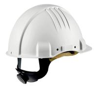 Casque de sécurité 3M G3501 blanc pour fortes températures, non ventilé, harnais à crémaillère et basane cuir