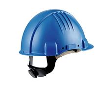 Casque de sécurité 3M G3501 haute température, non ventilé, harnais crémaillère, basane cuir, bleu