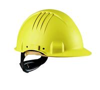 Casque de sécurité 3M G3501 haute température, non ventilé, harnais crémaillère, basane cuir, jaune