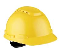 Casque de sécurité 3M™ H700 jaune, ventilé, avec harnais à crémaillère et basane synthétique
