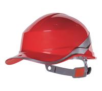 Casque de sécurité à bouton-poussoir haut de gamme Delta Plus Diamond V rouge