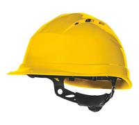 Casque de sécurité à cliquet à molette à rotor ventilé Delta Plus Quartz Up IV jaune
