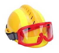 Casque de sécurité, Casque de sécurité pour Travaux en Hauteur, Casque de Sauvetage F2 avec Phare et Lunettes de Protection, pour Travaux D'urgence en Hauteur en Cas de (YELLOW)
