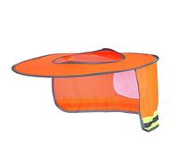 Casque de sécurité d'été pour l'extérieur, Protection Solaire pour Le Cou, Bouclier Respirant et léger pour Les Travailleurs des Chantiers de Construction, Polyester Orange,