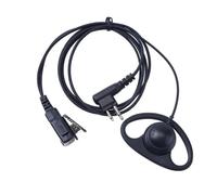 Casque de sécurité en forme de D pour Motorola,micro PTT,2 broches,radio bidirectionnelle,Hytera Midland,CP040,CP140,Count420,Count460,DTR 2430