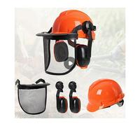 Casque de sécurité forestier 3-en-1-Visière grillagée+protège-oreilles-Élagage,tronçonneuse,jardinage-Protection anti-bruit&éclats