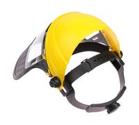 Casque de sécurité intégral en maille pour gazon de jardin et | Chapeau de protection forestier avec visière pour bûches et haies Orange