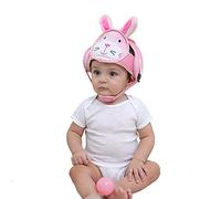 Casque de sécurité pour bébé Eyand - Casque de protection respirant réglable pour les tout-petits, apprendre à marcher, chapeau de protection de tête confortable pour bébé (lapin rose)