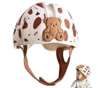 Casque de sécurité pour bébé, protecteur de tête bébé respirant pour ramper et marcher, casque épais réglable et extensible anti-collision, ours café