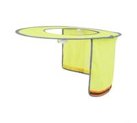 Casque de sécurité réfléchissant respirant pour travailleurs du bâtiment - Large bord orange fluorescent, jaune, ventilation en maille, protection UV, s'adapte à la plupart des casques durs (A)