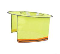 Casque de sécurité réfléchissant respirant pour travailleurs du bâtiment - Orange fluo/jaune - Visière à large bord et pliable avec bandes haute visibilité, maille de protection UV pour sites chauds