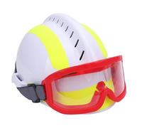Casque de Sécurité Travaux en Hauteur, Casque de Sauvetage F2 avec Phare et Lunettes de Protection, pour Intervention d'Urgence (Blanc)