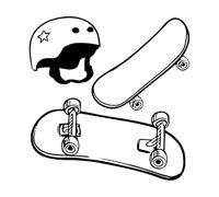 Casque de skateboard pour sports extrêmes, adolescents de rue Stickers muraux en PVC 36x36.8cm Culture du tatouage Noir