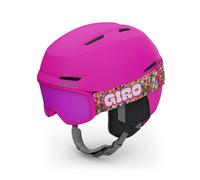 Casque de ski Giro Spur Combo Pack pour enfants - Casque de snowboard avec lunettes assorties pour jeunes garçons et filles - Rose vif mat S 52-5