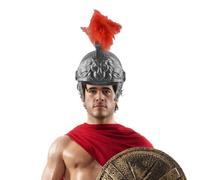 Casque de soldat romain - Casque de guerrier vintage doré - Centurion authentique - Équipement de costume pour adultes - Réplique militaire historique - Accessoire de performance de scène