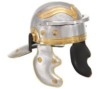 Casque de Soldat Romain Réplique de GN Argenté et Laiton Acier Cosplay vidaXL