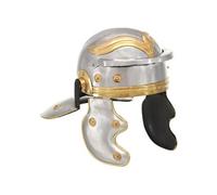 Casque de Soldat Romain Réplique pour GN Casque d'Armure Fête d'Halloween Reconstitution Historique Moyen-âge Cosplay Acier Argenté