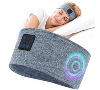 Casque de sommeil Bluetooth 5.4 comme bandeau et masque de sommeil - Ultra fin pour les personnes dormant sur le côté, respirant pour le sport, le yoga, les voyages, lavable (bleu)
