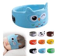 Casque de sommeil sans fil - Casque de dessin animé pour enfants, Bluetooth V5.0, haut-parleur ultra fin, volume réglable, stéréo Hi-Fi pour bandeau élastique, cadeau pour enfants (bleu)