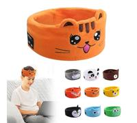 Casque de sommeil sans fil - Casque de dessin animé pour enfants, Bluetooth V5.0, haut-parleur ultra fin, volume réglable, stéréo Hi-Fi pour bandeau élastique, cadeau pour enfants (orange)