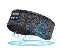 Casque de Sommeil sans Fil, Casque de Sport Bluetooth, 2 Haut-parleurs Intégrés pour Dormir, Entraînement, Yoga, Maille Respirante, Gris