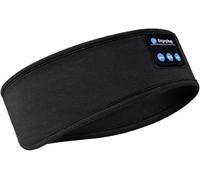 Casque de sommeil sans fil, microphone intégré, portée de 10 m, batterie rechargeable, matériau lavable, noir