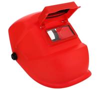 Casque de Soudage à Relevage Manuel Rouge, Protection Légère | Lentille PC Rabattable, Bandeau Élastique Réglable, Couverture Intégrale du Visage, pour Projections et Maintenance