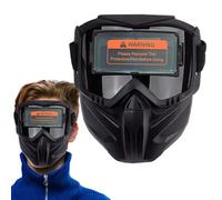 Casque de soudage auto-obscurcissant - Lentille de visualisation anti-reflets, conception de grande zone visuelle, structure de protection faciale respirante, couvre-chef à isolation thermique pour