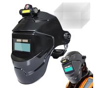 Casque de soudage - Capuchon de soudage à énergie solaire, capuchon de protection respirant de soudage | Alimenté par l'énergie solaire pour la production, 4 capteurs ad, large teinte 4/5-