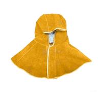 Casque de soudage en cuir de vache, couverture complète du visage et du cou pour protéger contre les conditions dangereuses (jaune)