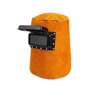 Casque de soudage en cuir masque de soudage résistant à la chaleur Chapeau de travail for polissage en cuir de la cuille de vache de soudure Résistant à la chaleur et aux flammes