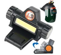 Casque de soudage Light Double Éclair Rotation Lumière de soudage avec pince légère étanche et magnétique USB Strong Light Head Mart Casque lampe de poche, lampe de poche de casque