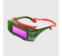 Casque de soudeur léger à obscurcissement automatique avec énergie solaire et fonction de protection contre les éclaboussures pour soudage au gaz et à l'argon (couleur réelle + 10 pièces)