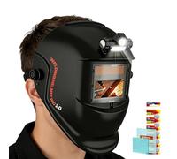 Casque de Soudure à Obscurcissement Automatique,Écran Facial Réglable avec Protection Intégrale Détecteurs de Lumière,Cagoule de soudage | Pour garage, atelier, réparation automobile, maintenance, fab