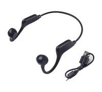 Casque de sport sans fil à conduction osseuse avec carte TF (Noir) | Conduction osseuse de 7e génération, sécurité à oreilles ouvertes, pour les basses riches, la sensibilisation au trafic