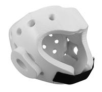 Casque de Taekwondo Visage PU Blanc, Vision Large, Garçon et Filles Adultes | Protection Visage Respirante, Moulage Avancé, pour Boxe et Karaté, Usage Entraînement, Finition Blanche