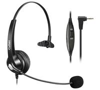 Casque de téléphone avec microphone, suppression du bruit et contrôle du volume, casque de téléphone de bureau 2,5 mm pour téléphones fixes sans fil VTech Panasonic KX-TGE633M TGF352N Cisco SPA504G