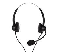 Casque de Téléphone Double Prise 3,5 Mm Casque Binaural à Réduction de Bruit pour Centre D'appels PC Professionnel, de Bureau Filaire Noir Durable