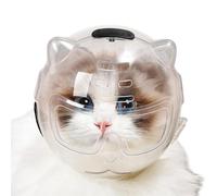 Casque de toilettage pour chat - Capuchon PET transparent et respirant - Anti-morsure - Masque de protection à balle d'espace - Pour couper les ongles, le bain, le rasage, l'injection, visiter le