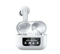 Casque de traduction sans fil avec écran couleur, interprétation simultanée pour 144 langues, casque Bluetooth à conduction osseuse pour communication globale (blanc)