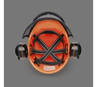 Casque de tronçonneuse professionnel fonctionnel Husqvarna Forest orange fluo...